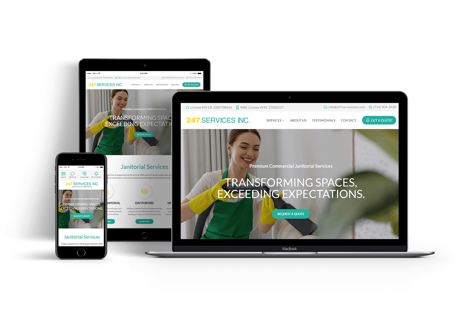 247 Services Inc website design