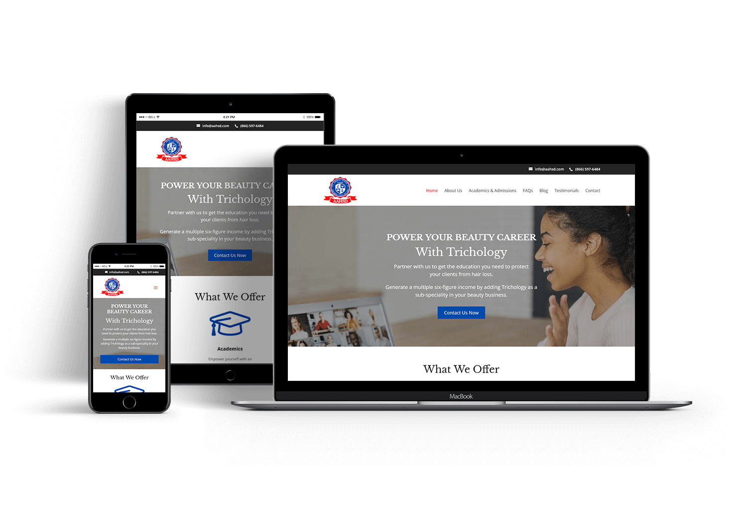 AAHSD Trichology website design