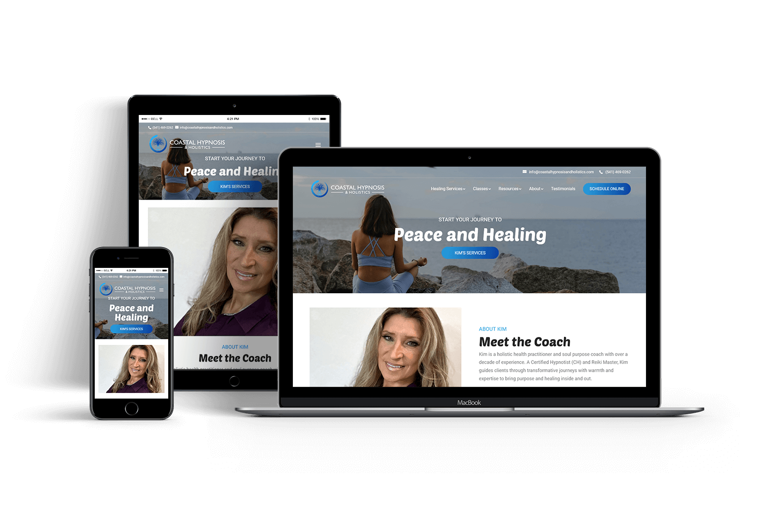 Coastal Hypnosis & Holistics website design