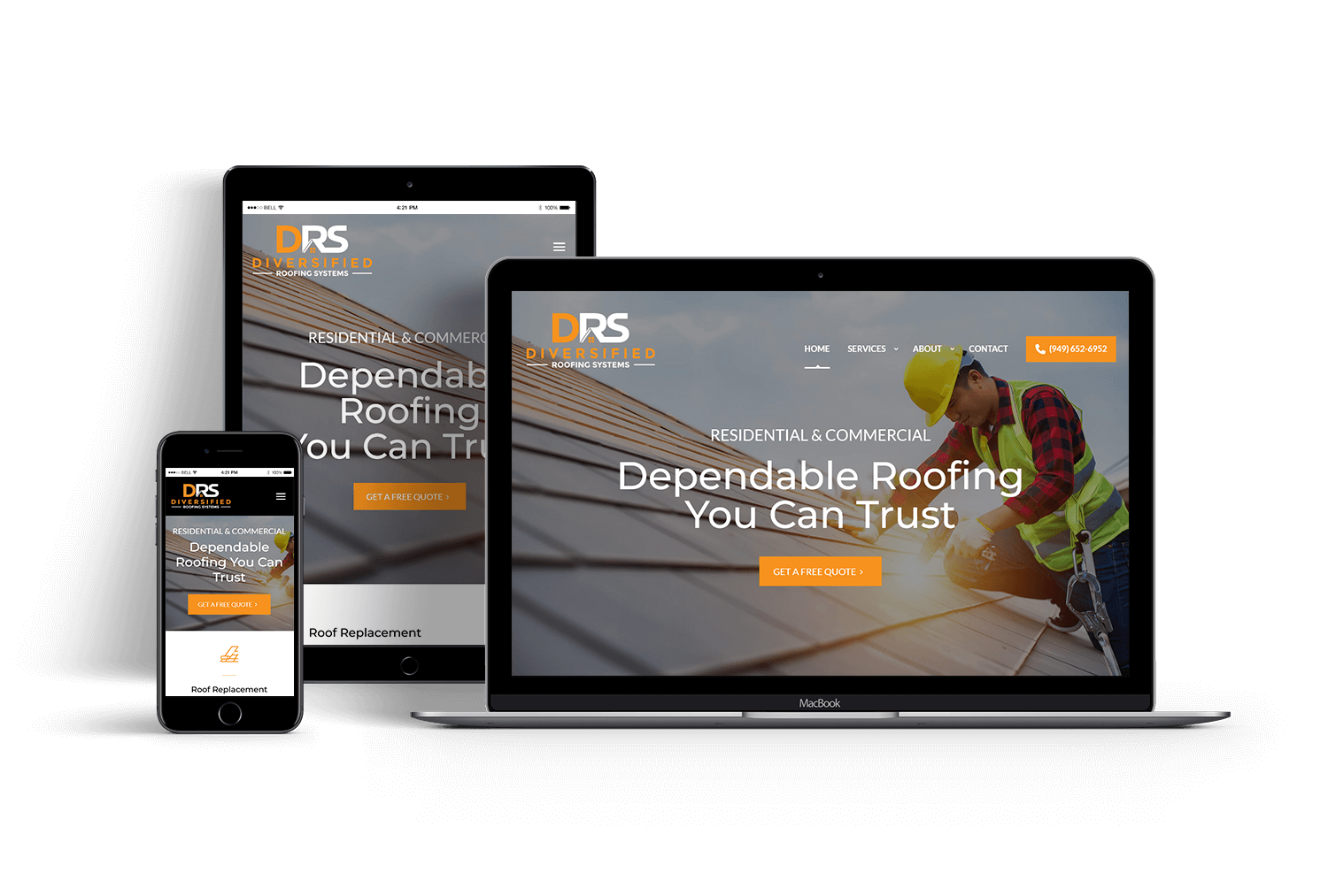 Diversified Roofing Systems website design