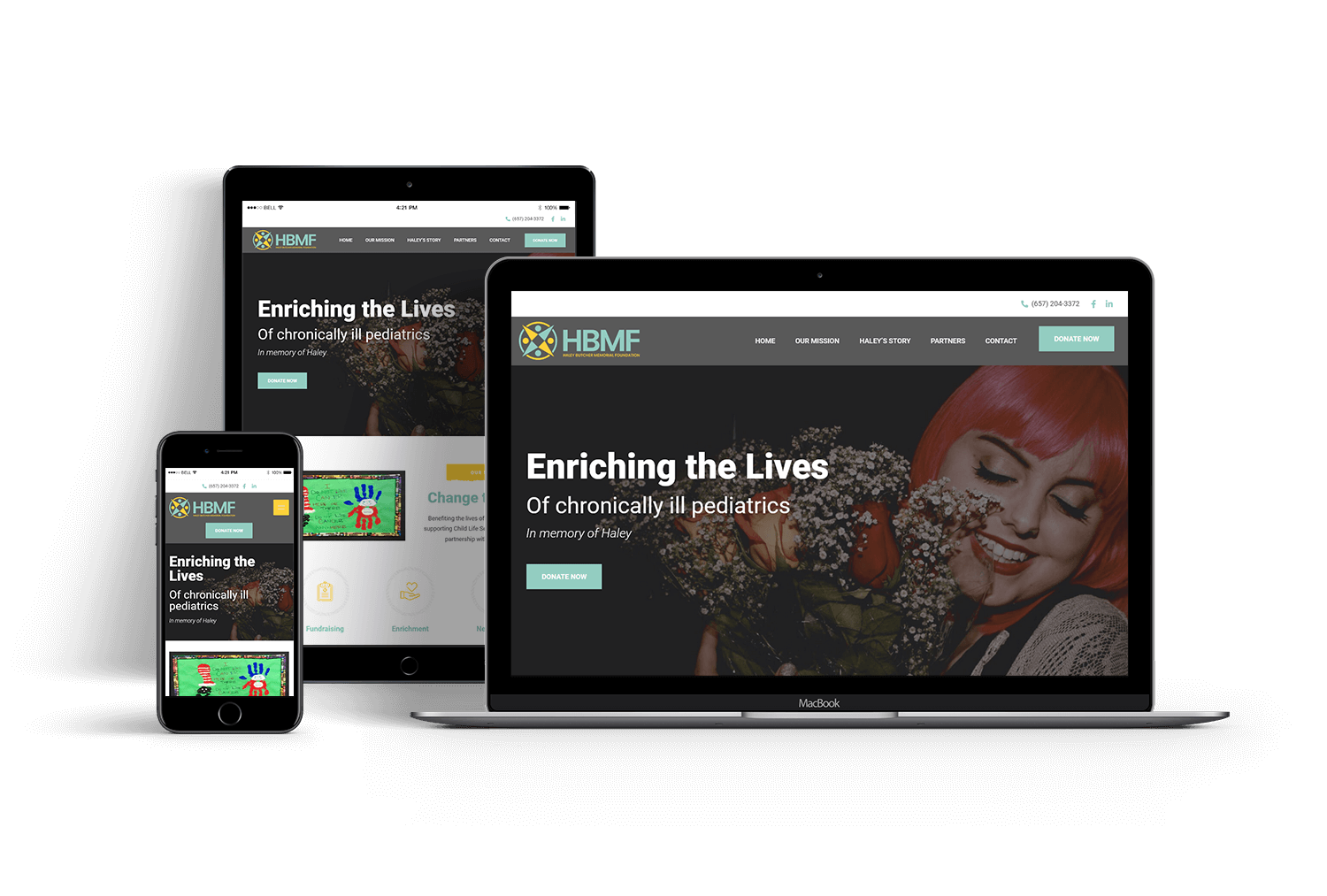 Haley Butcher Memorial Foundation website design