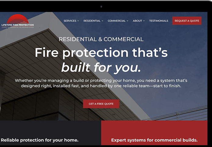 Lifetime Fire Protection website preview