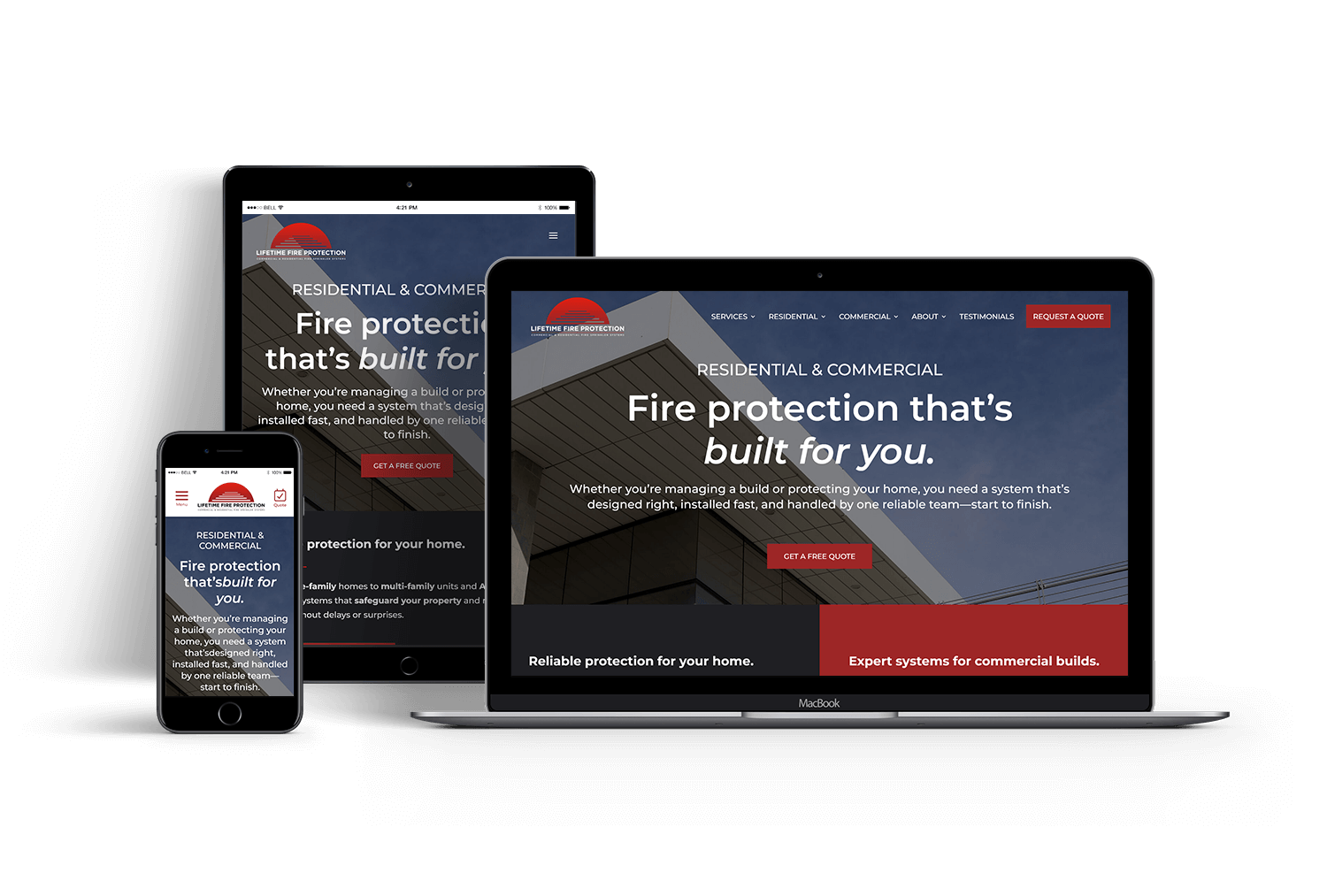 Lifetime Fire Protection website design