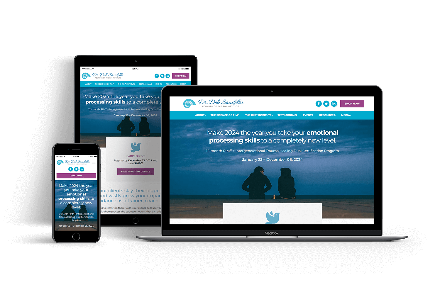 The RIM Institute website design