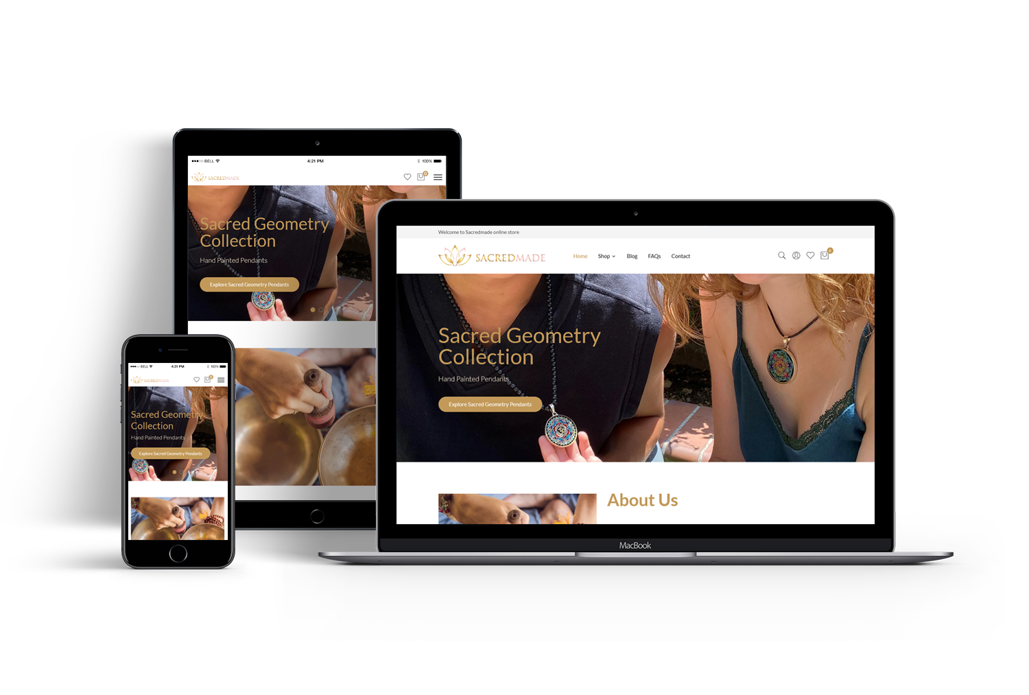 Sacredmade website design